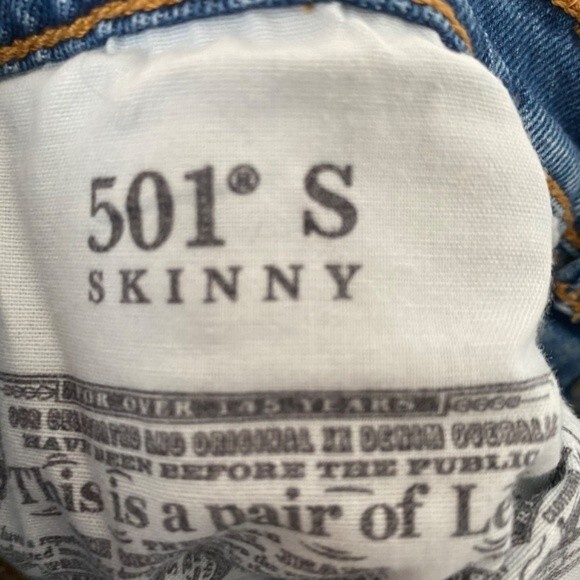 Levi’s 501 Skinny Distressed High Rise Ankle Jeans - Size 30 - EUC - Picture 6 of 6